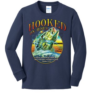 Hooked On Jesus Kids Long Sleeve Shirt