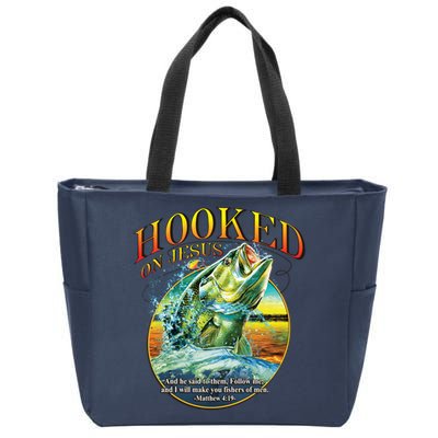 Hooked On Jesus Zip Tote Bag