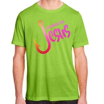 Hooked On Jesus Fish Hook Adult ChromaSoft Performance T-Shirt