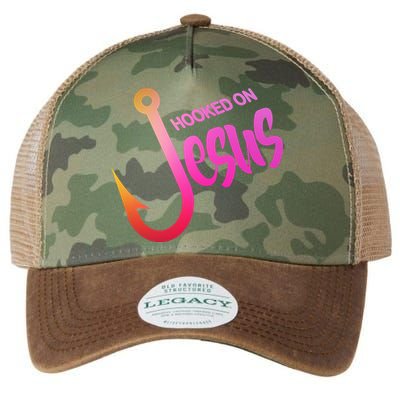 Hooked On Jesus Fish Hook Legacy Tie Dye Trucker Hat