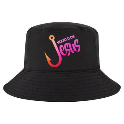 Hooked On Jesus Fish Hook Cool Comfort Performance Bucket Hat