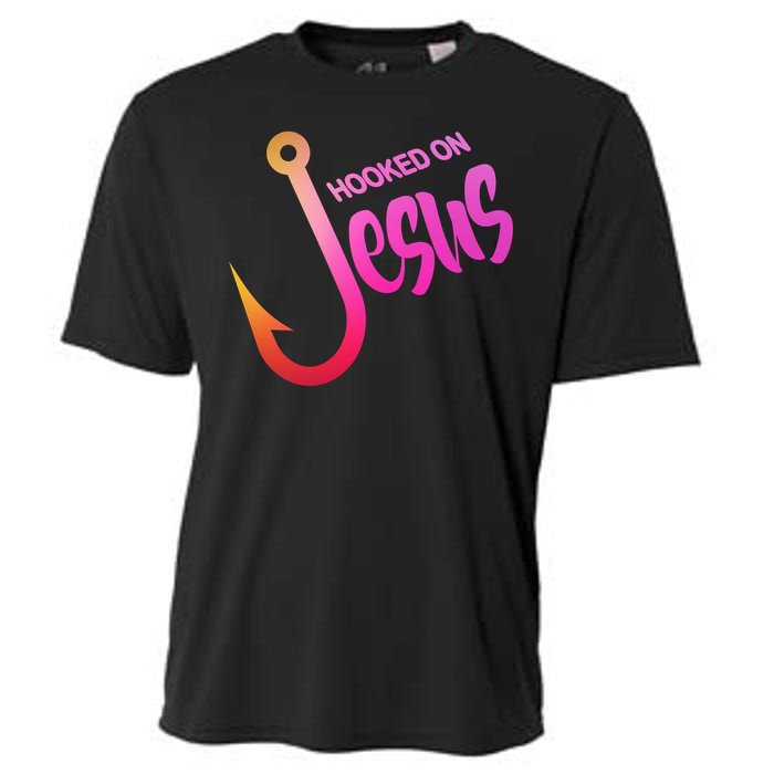 Hooked On Jesus Fish Hook Cooling Performance Crew T-Shirt