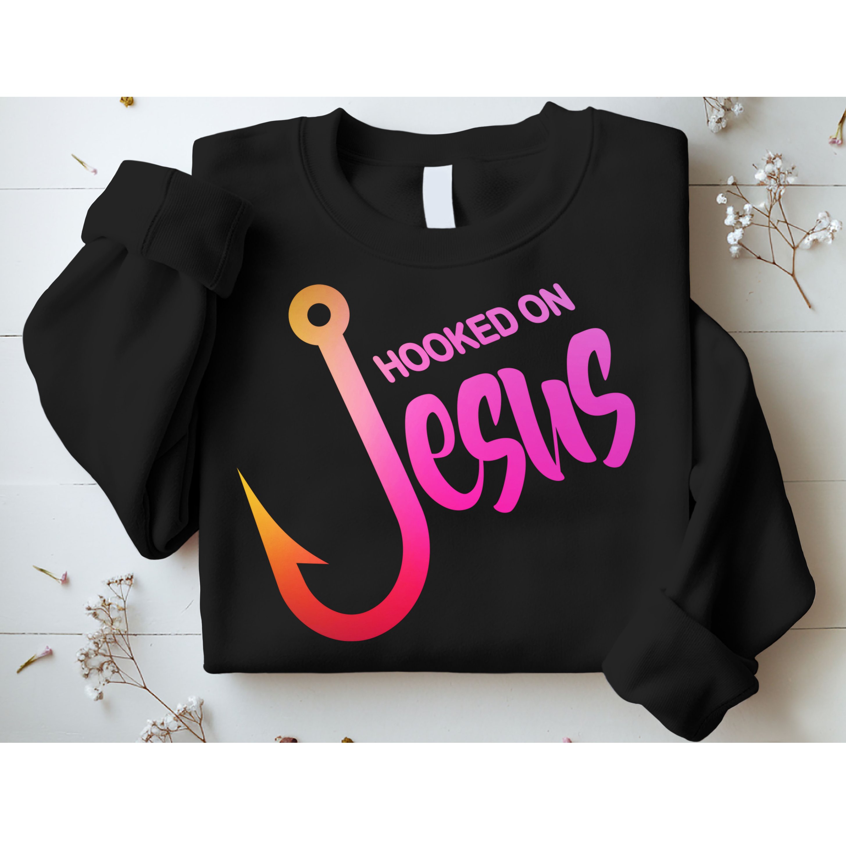 Hooked On Jesus Fish Hook Sweatshirt