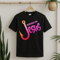 Hooked On Jesus Fish Hook T-Shirt