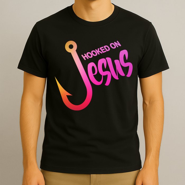 Hooked On Jesus Fish Hook T-Shirt