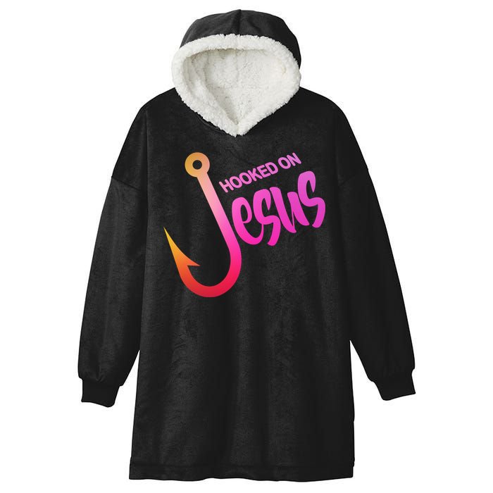 Hooked On Jesus Fish Hook Hooded Wearable Blanket