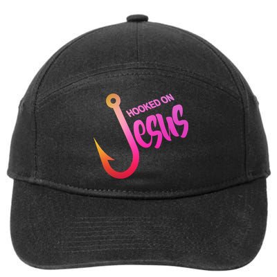 Hooked On Jesus Fish Hook 7-Panel Snapback Hat