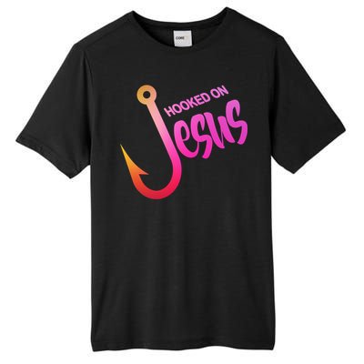 Hooked On Jesus Fish Hook Tall Fusion ChromaSoft Performance T-Shirt