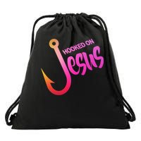 Hooked On Jesus Fish Hook Drawstring Bag