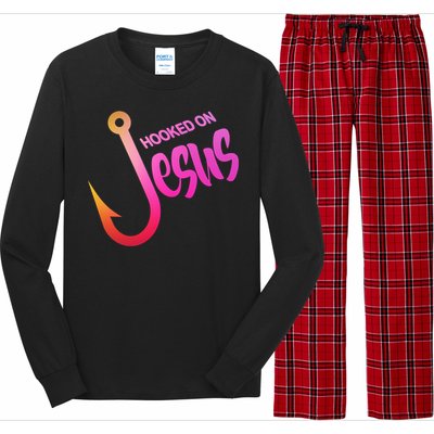 Hooked On Jesus Fish Hook Long Sleeve Pajama Set