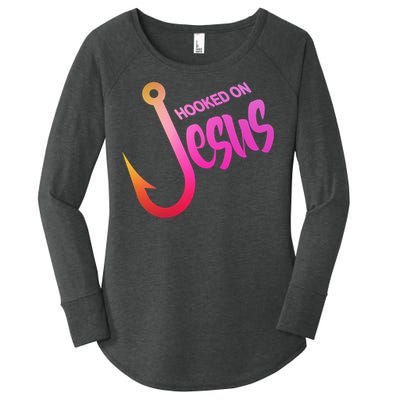 Hooked On Jesus Fish Hook Women's Perfect Tri Tunic Long Sleeve Shirt