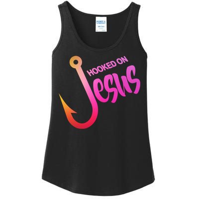 Hooked On Jesus Fish Hook Ladies Essential Tank