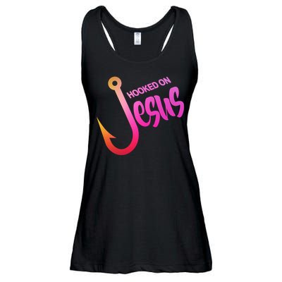 Hooked On Jesus Fish Hook Ladies Essential Flowy Tank