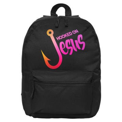 Hooked On Jesus Fish Hook 16 in Basic Backpack