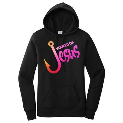 Hooked On Jesus Fish Hook Women's Pullover Hoodie