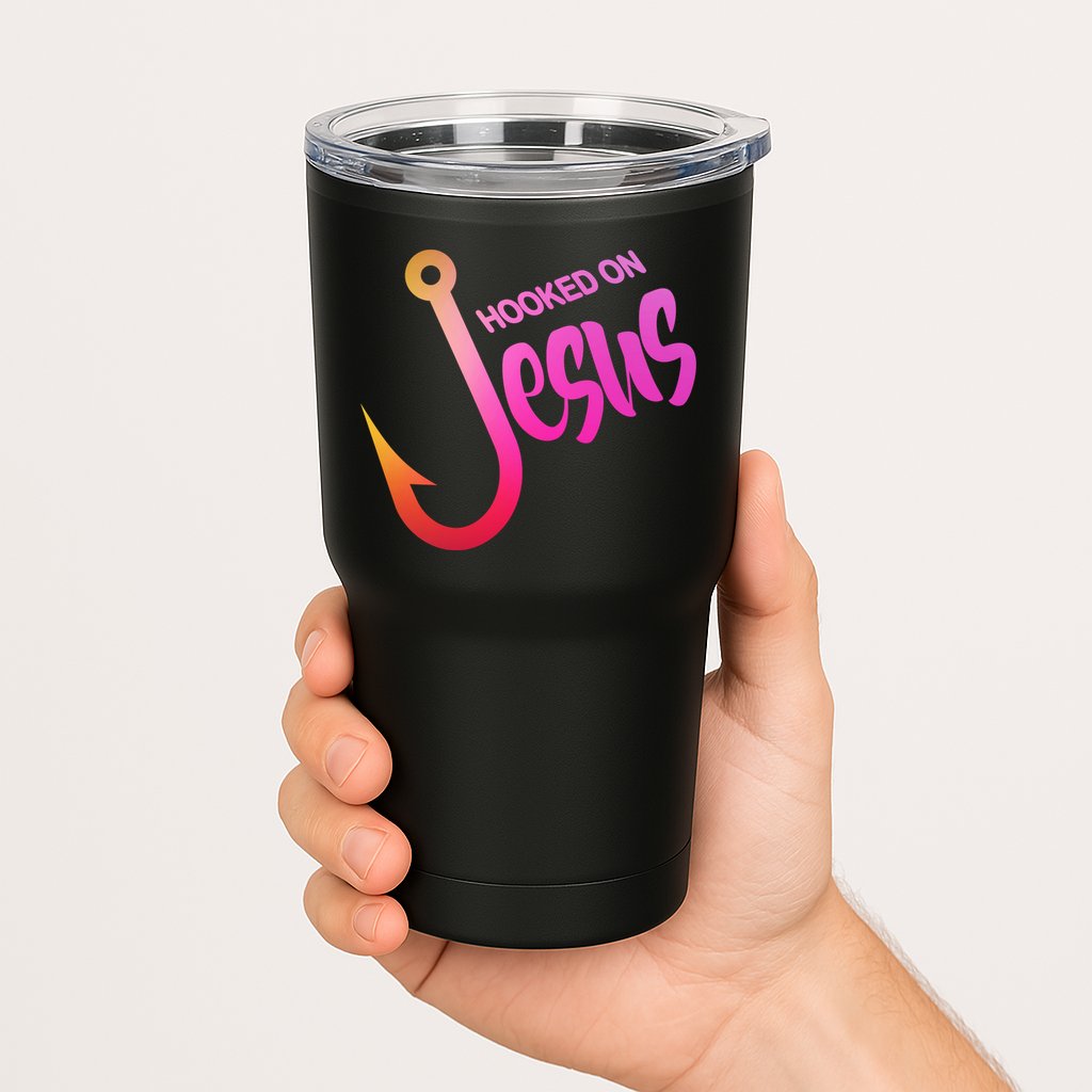 Hooked On Jesus Fish Hook Tumbler