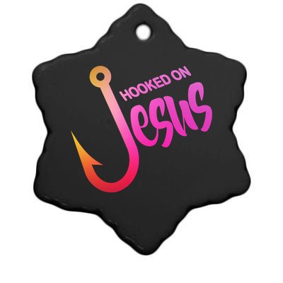 Hooked On Jesus Fish Hook Ceramic Star Ornament