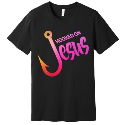 Hooked On Jesus Fish Hook Premium T-Shirt
