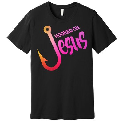 Hooked On Jesus Fish Hook Premium T-Shirt