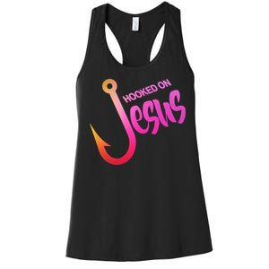 Hooked On Jesus Fish Hook Women's Racerback Tank