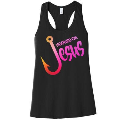 Hooked On Jesus Fish Hook Women's Racerback Tank