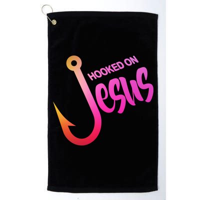 Hooked On Jesus Fish Hook Platinum Collection Golf Towel