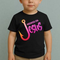Hooked On Jesus Fish Hook Toddler T-Shirt