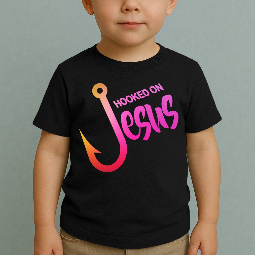 Hooked On Jesus Fish Hook Toddler T-Shirt