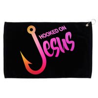 Hooked On Jesus Fish Hook Grommeted Golf Towel