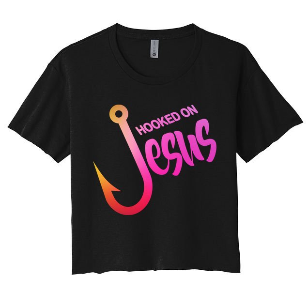Hooked On Jesus Fish Hook Crop Top