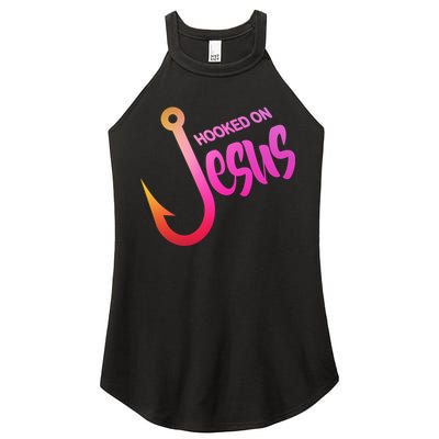 Hooked On Jesus Fish Hook Women's Perfect Tri Rocker Tank