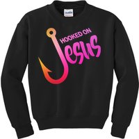 Hooked On Jesus Fish Hook Kids Sweatshirt