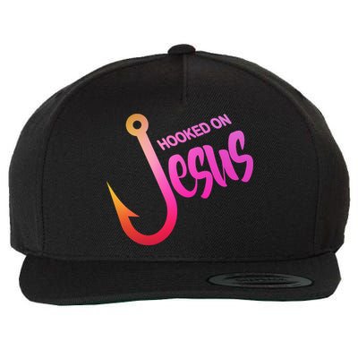 Hooked On Jesus Fish Hook Wool Snapback Cap