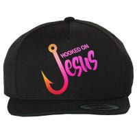 Hooked On Jesus Fish Hook Wool Snapback Cap