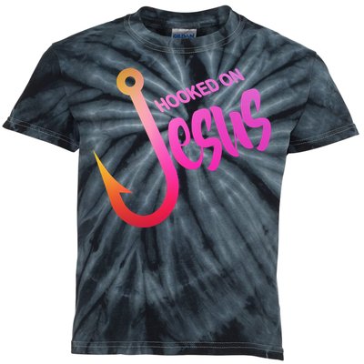 Hooked On Jesus Fish Hook Kids Tie-Dye T-Shirt