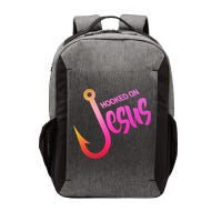 Hooked On Jesus Fish Hook Vector Backpack