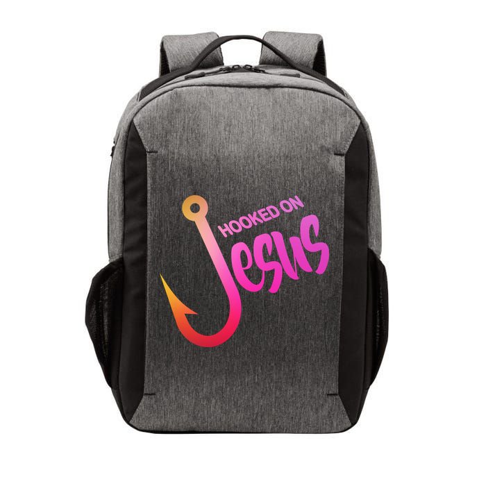 Hooked On Jesus Fish Hook Vector Backpack