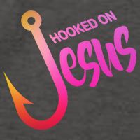 Hooked On Jesus Fish Hook Vector Backpack