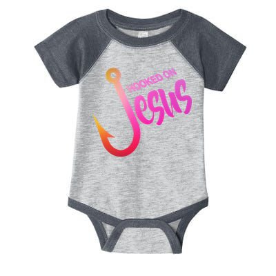 Hooked On Jesus Fish Hook Infant Baby Jersey Bodysuit