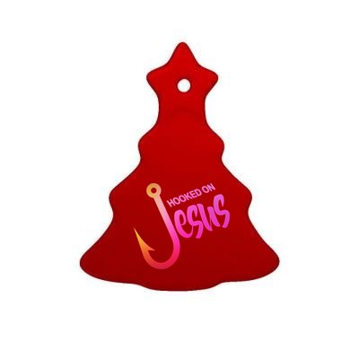 Hooked On Jesus Fish Hook Ceramic Tree Ornament