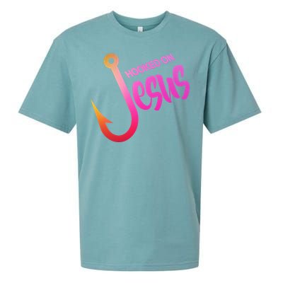 Hooked On Jesus Fish Hook Sueded Cloud Jersey T-Shirt