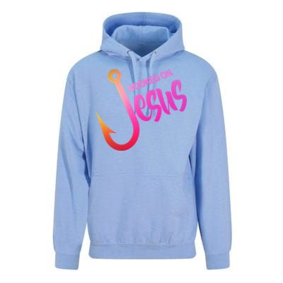 Hooked On Jesus Fish Hook Unisex Surf Hoodie