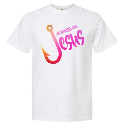 Hooked On Jesus Fish Hook Garment-Dyed Heavyweight T-Shirt