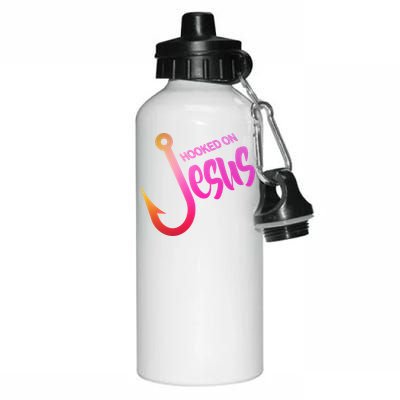 Hooked On Jesus Fish Hook Aluminum Water Bottle