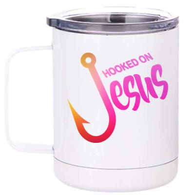 Hooked On Jesus Fish Hook 12 oz Stainless Steel Tumbler Cup