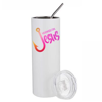 Hooked On Jesus Fish Hook Stainless Steel Tumbler