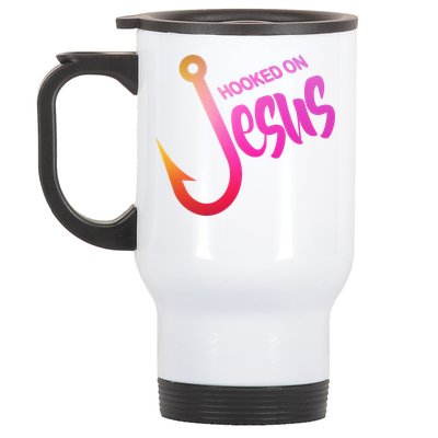 Hooked On Jesus Fish Hook Stainless Steel Travel Mug