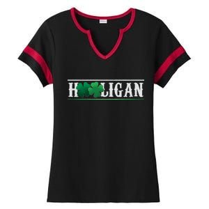 Hooligan Irish Clover St. Patrick's Day Ladies Halftime Notch Neck Tee