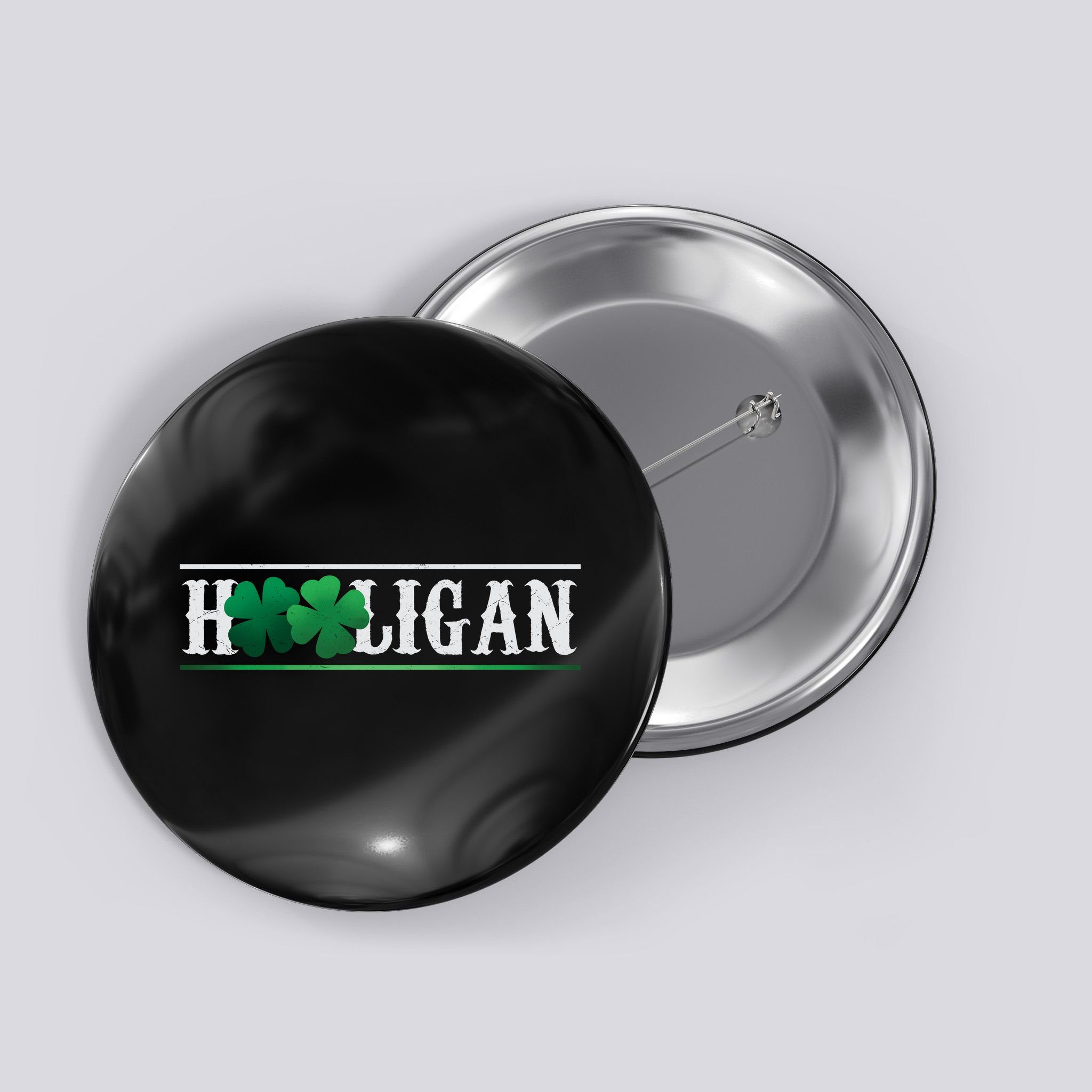 Hooligan Irish Clover St. Patrick's Day Button