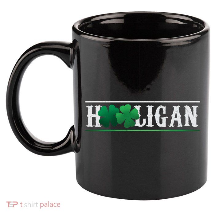 Hooligan Irish Clover St. Patrick's Day 11oz C Handle Ceramic Mug